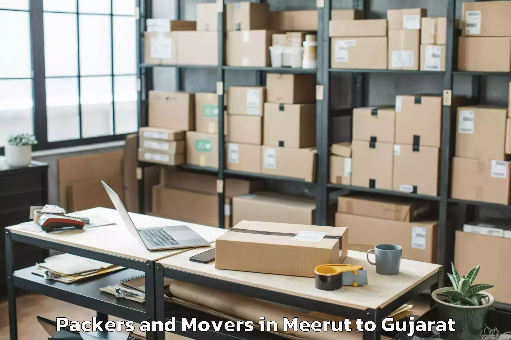 Professional Meerut to Khambha Packers And Movers